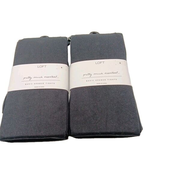 Loft Pretty Much Essential Basic Opaque Tights Black Size SMALL, 2 Pack NEW - Picture 1 of 2